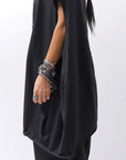 【PLÜ】 OVER SIZED COTTON STRETCH TOP 5019_BLACK