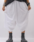 【Primordial is Primitive】 UNISEX ASYMMETRY COTTON PANTS 722AL_WHITE
