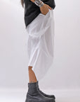 【Primordial is Primitive】 UNISEX ASYMMETRY COTTON PANTS 722AL_WHITE