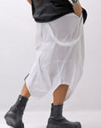 【Primordial is Primitive】 UNISEX ASYMMETRY COTTON PANTS 722AL_WHITE