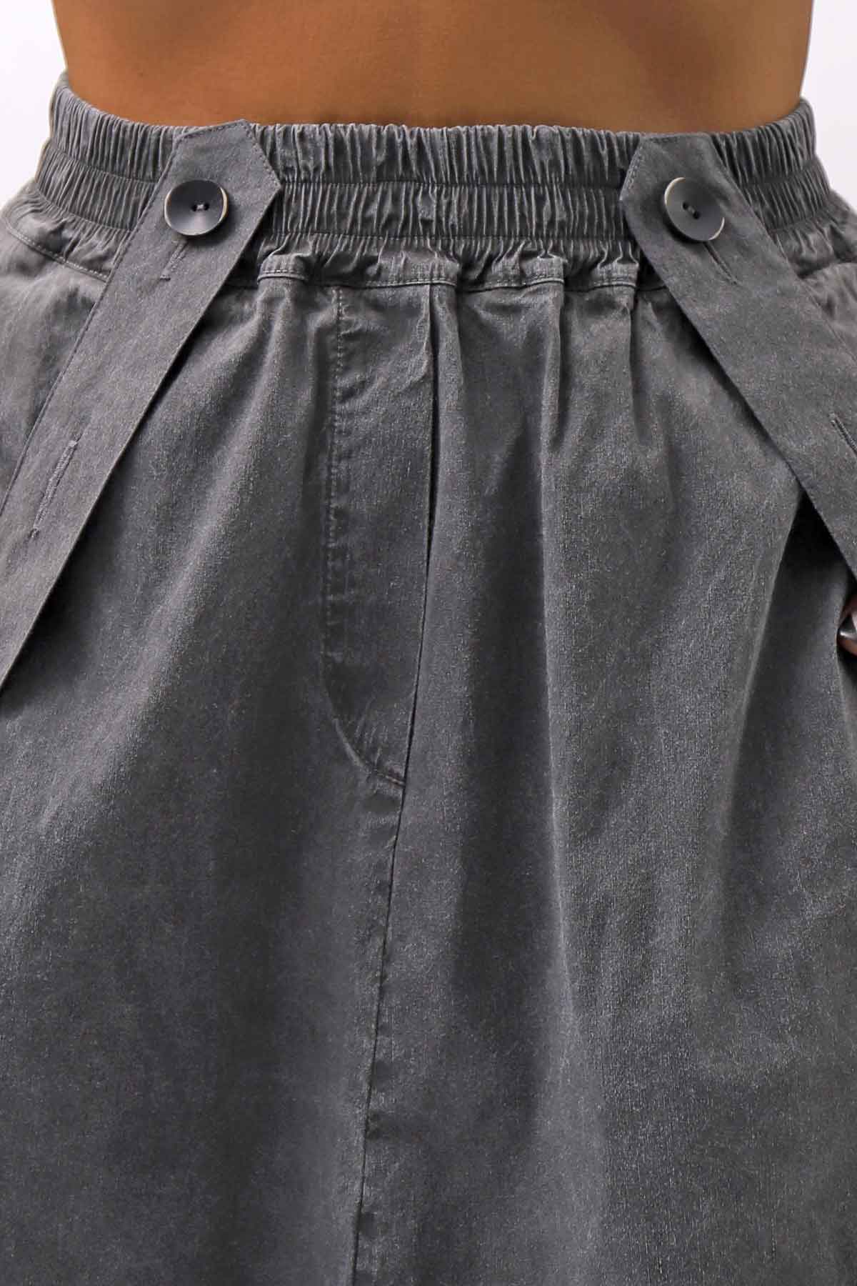 【Primordial is Primitive】 UNISEX ASYMMETRY COTTON PANTS 722AL_GREY WASH
