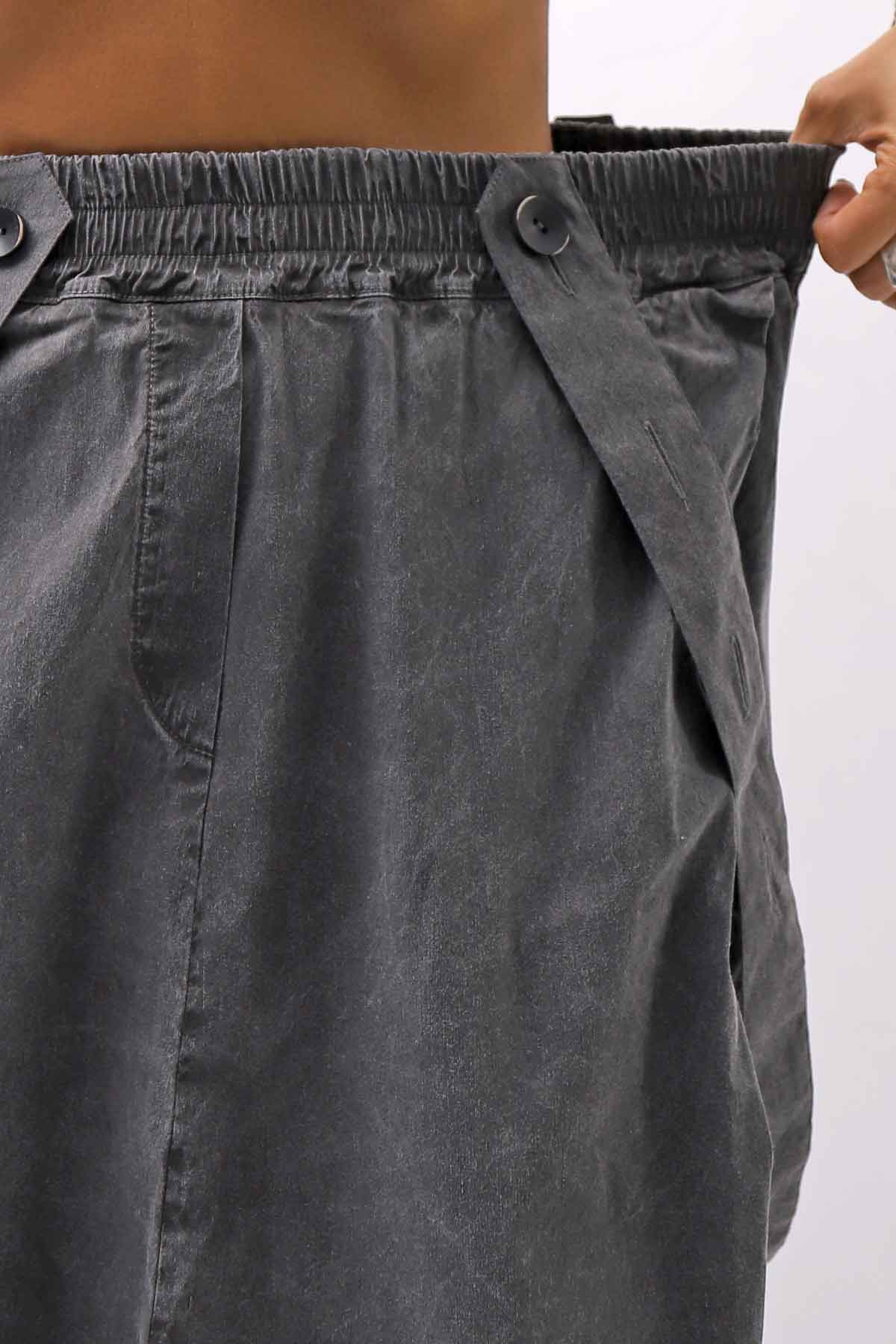 【Primordial is Primitive】 UNISEX ASYMMETRY COTTON PANTS 722AL_GREY WASH