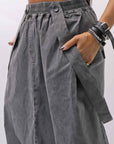 【Primordial is Primitive】 UNISEX ASYMMETRY COTTON PANTS 722AL_GREY WASH