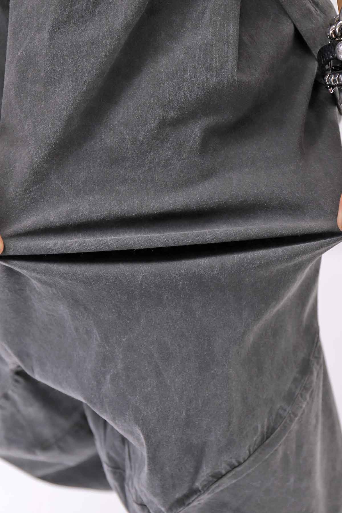 【Primordial is Primitive】 UNISEX ASYMMETRY COTTON PANTS 722AL_GREY WASH