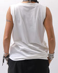 【NOSTRASANTISSIMA】 SIDE TACK SLEEVE-LESS TOP TS02_WHITE