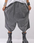 【Primordial is Primitive】 UNISEX ASYMMETRY COTTON PANTS 722AL_GREY WASH