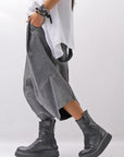 【Primordial is Primitive】 UNISEX ASYMMETRY COTTON PANTS 722AL_GREY WASH