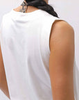 【NOSTRASANTISSIMA】 SIDE TACK SLEEVE-LESS TOP TS02_WHITE