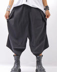 【Primordial is Primitive】 UNISEX ASYMMETRY COTTON PANTS 722AL_BLACK