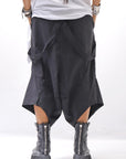 【Primordial is Primitive】 UNISEX ASYMMETRY COTTON PANTS 722AL_BLACK