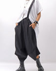 【Primordial is Primitive】 UNISEX ASYMMETRY COTTON PANTS 722AL_BLACK