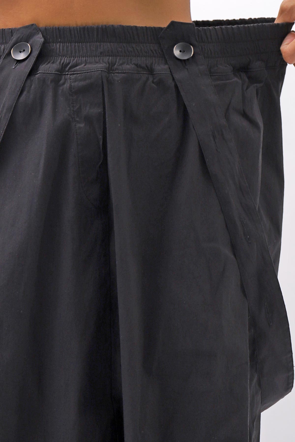 【Primordial is Primitive】 UNISEX ASYMMETRY COTTON PANTS 722AL_BLACK