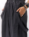 【Primordial is Primitive】 UNISEX ASYMMETRY COTTON PANTS 722AL_BLACK