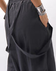 【Primordial is Primitive】 UNISEX ASYMMETRY COTTON PANTS 722AL_BLACK