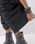 【Primordial is Primitive】 UNISEX ASYMMETRY COTTON PANTS 722AL_BLACK
