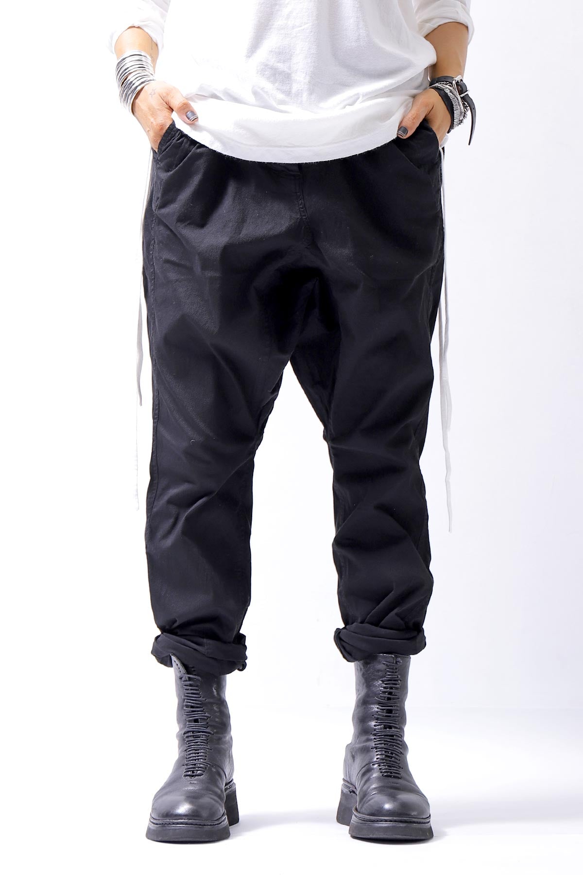 【RUNDHOLZ】 UNISEX ICONIC COTTON SARROUEL PANTS 260 0111_BLACK