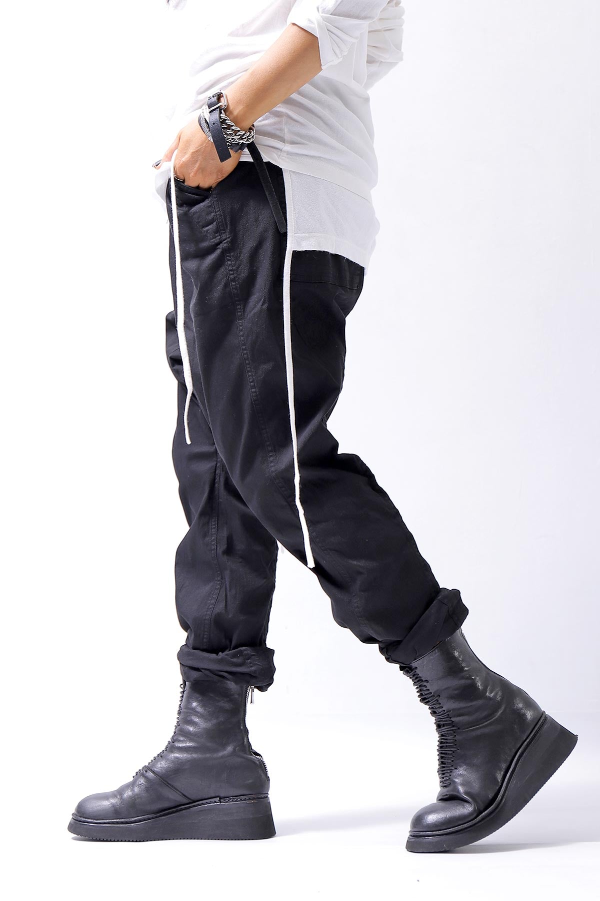 【RUNDHOLZ】 UNISEX ICONIC COTTON SARROUEL PANTS 260 0111_BLACK