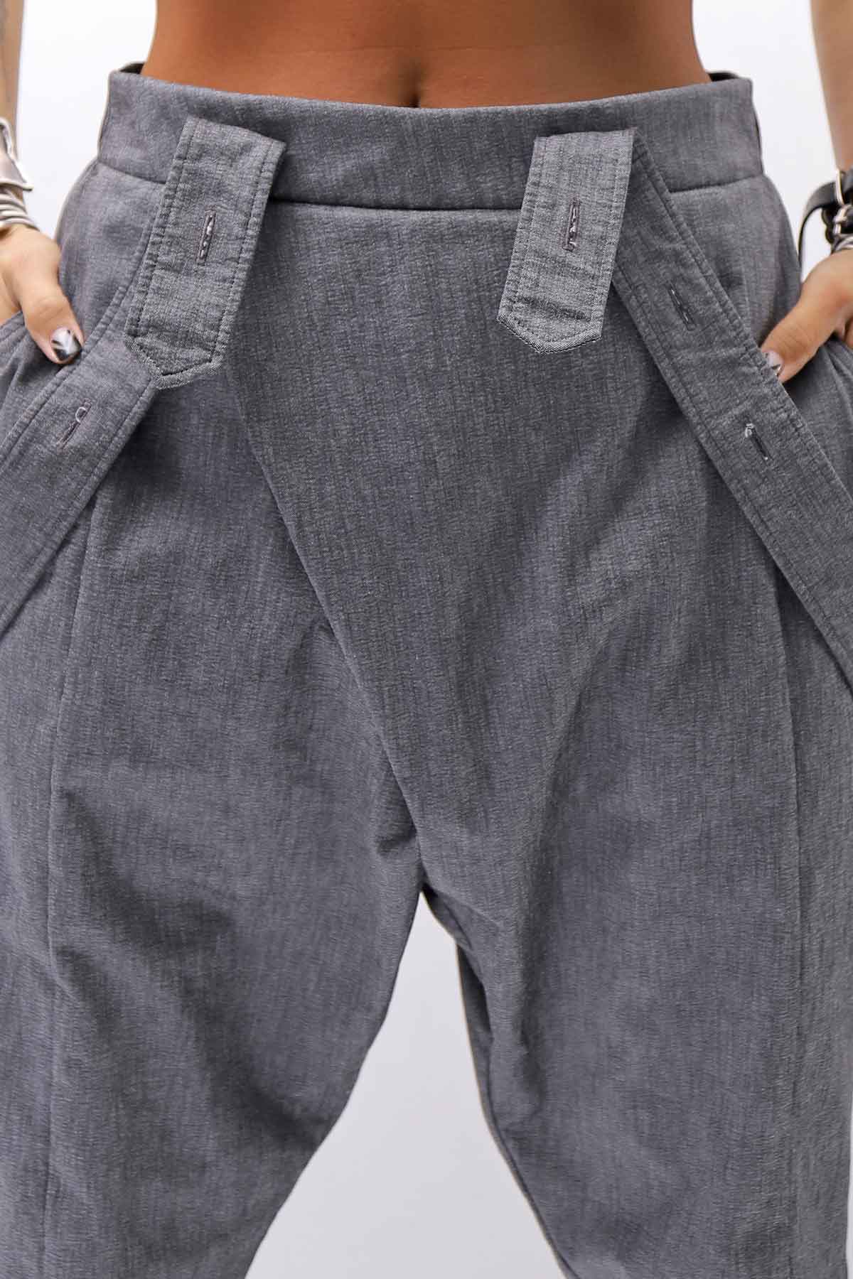 【bajra】 UNISEX FRONT FLAP STRETCH PANTS 161QP01_GREY