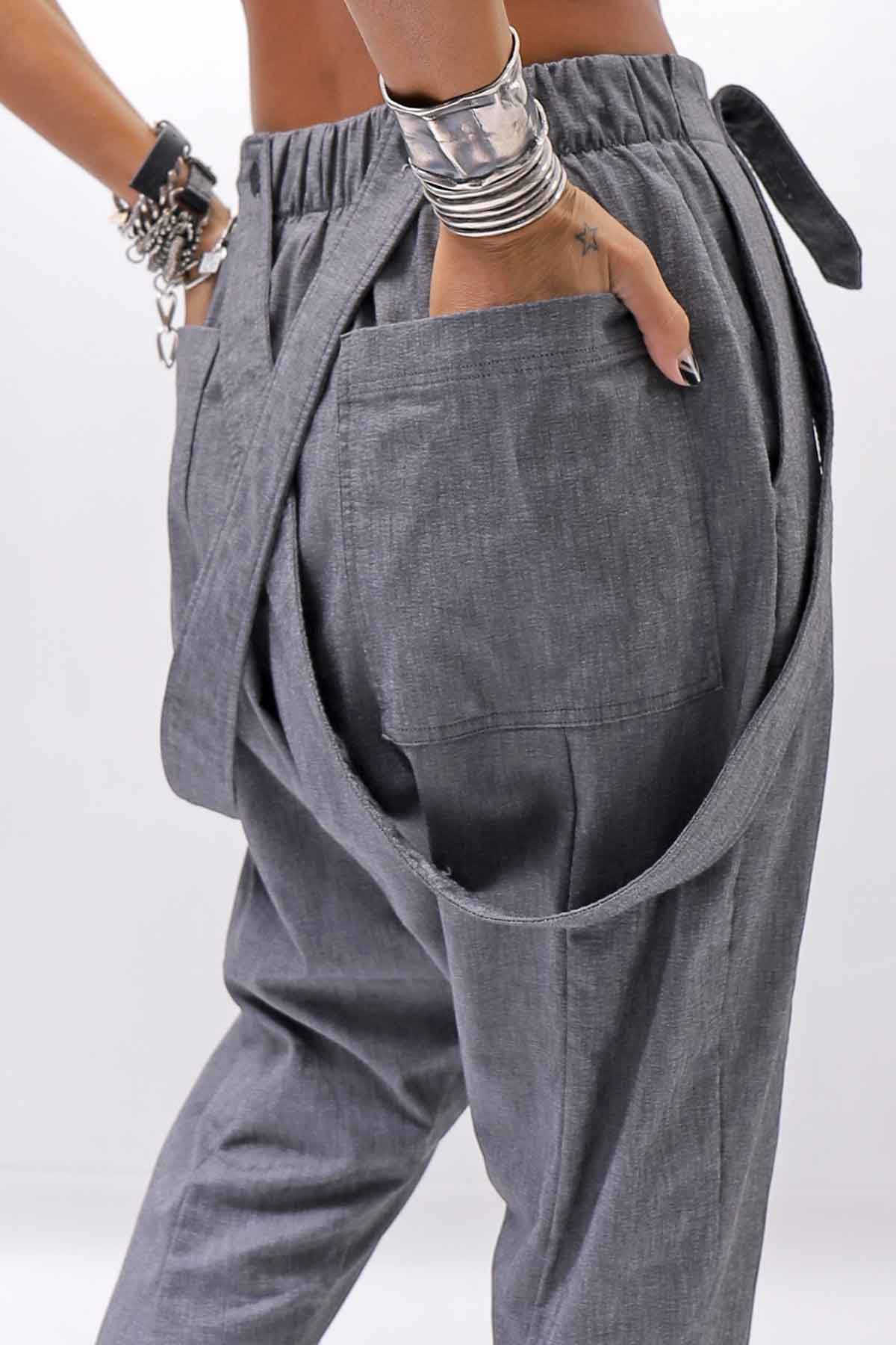【bajra】 UNISEX FRONT FLAP STRETCH PANTS 161QP01_GREY