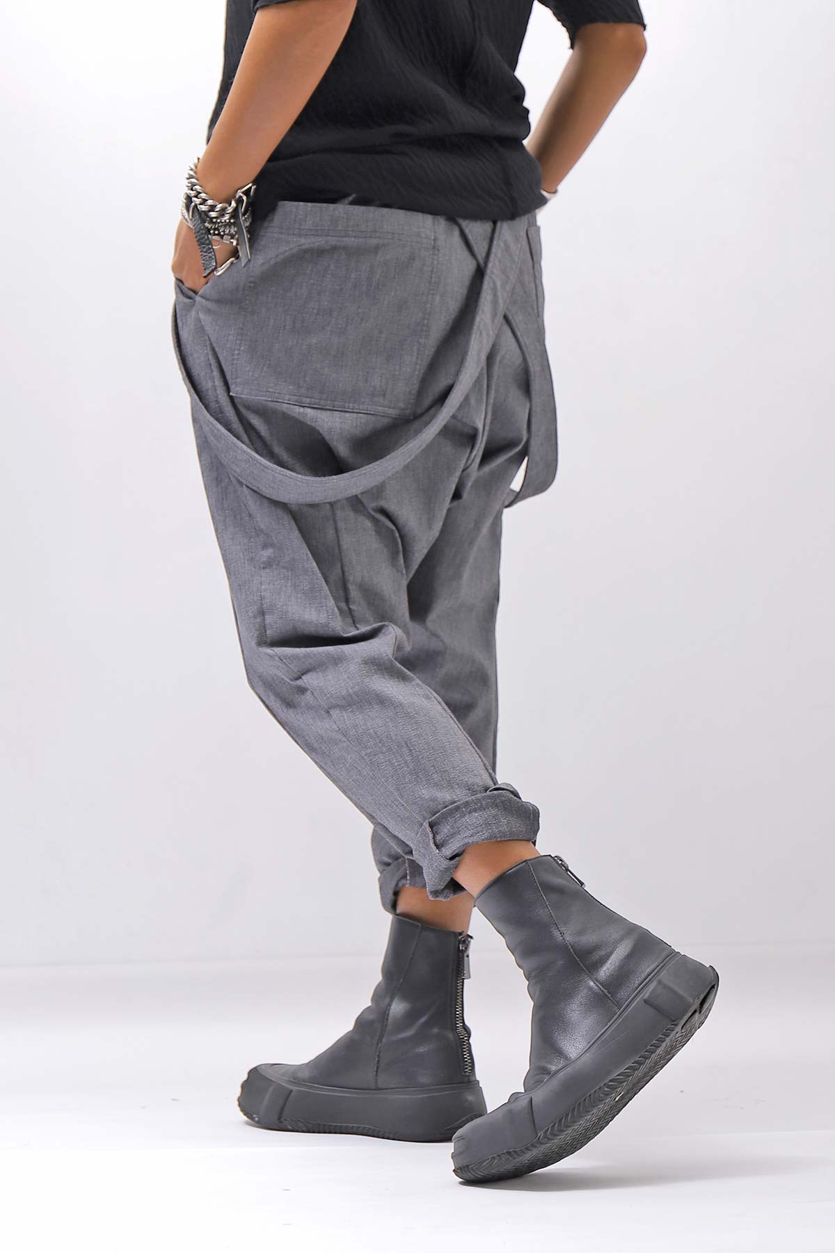 【bajra】 UNISEX FRONT FLAP STRETCH PANTS 161QP01_GREY