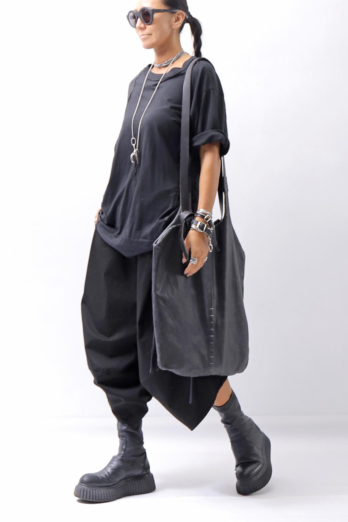 【DANIELE BASTA】 MULTIWAY REVERSIBLE LONG STRAP TOTE BAG_BLACK
