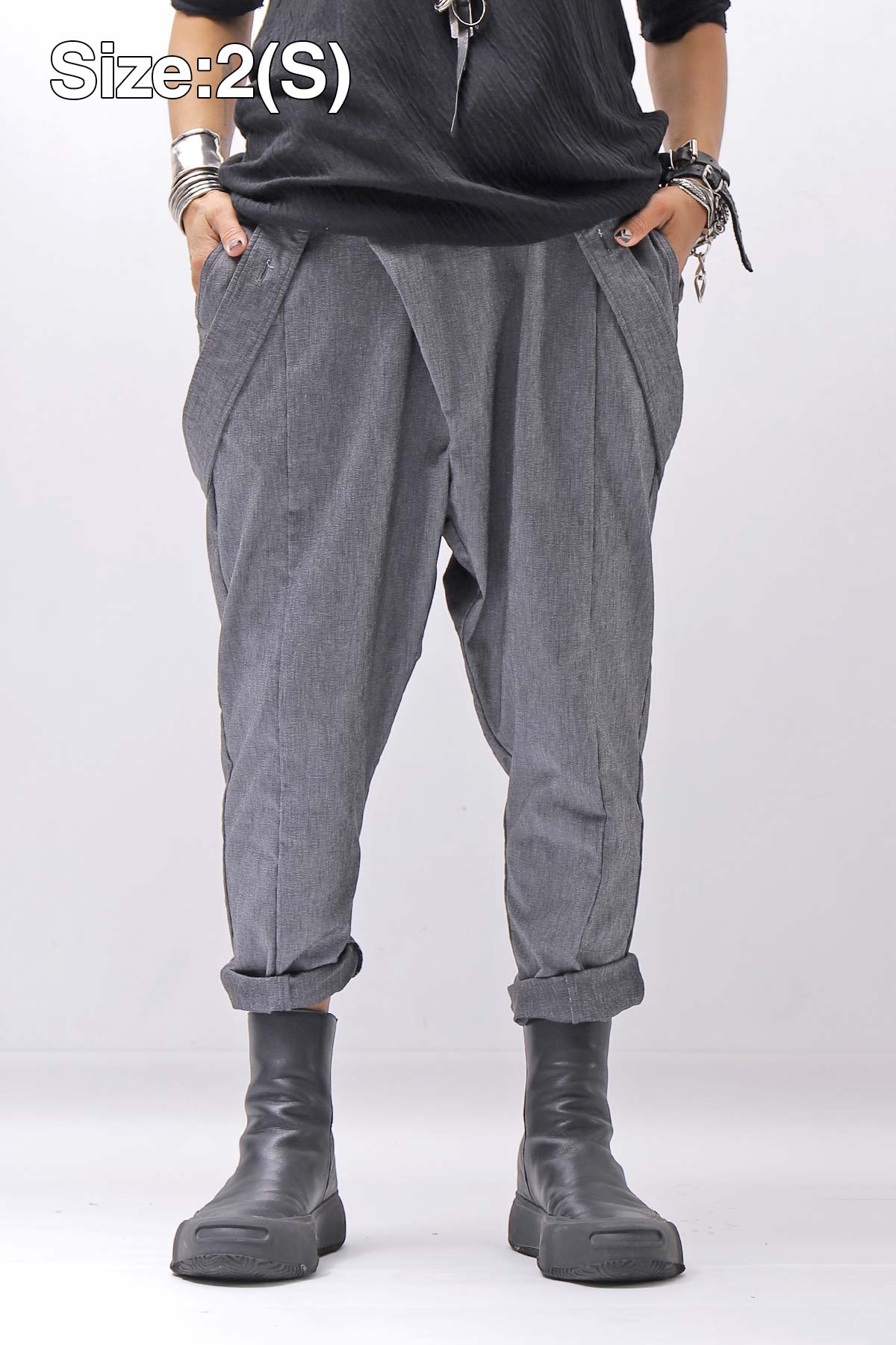 【bajra】 UNISEX FRONT FLAP STRETCH PANTS 161QP01_GREY