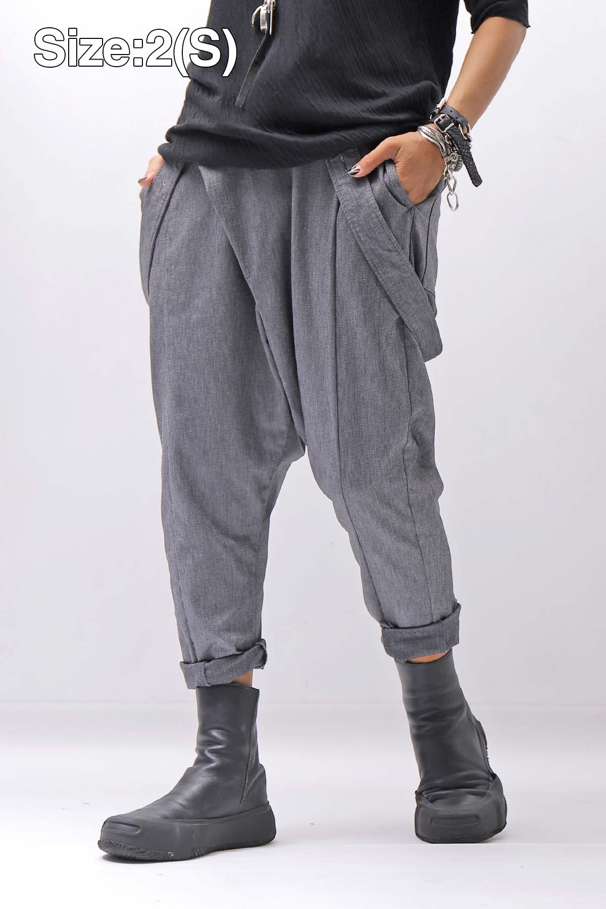 【bajra】 UNISEX FRONT FLAP STRETCH PANTS 161QP01_GREY