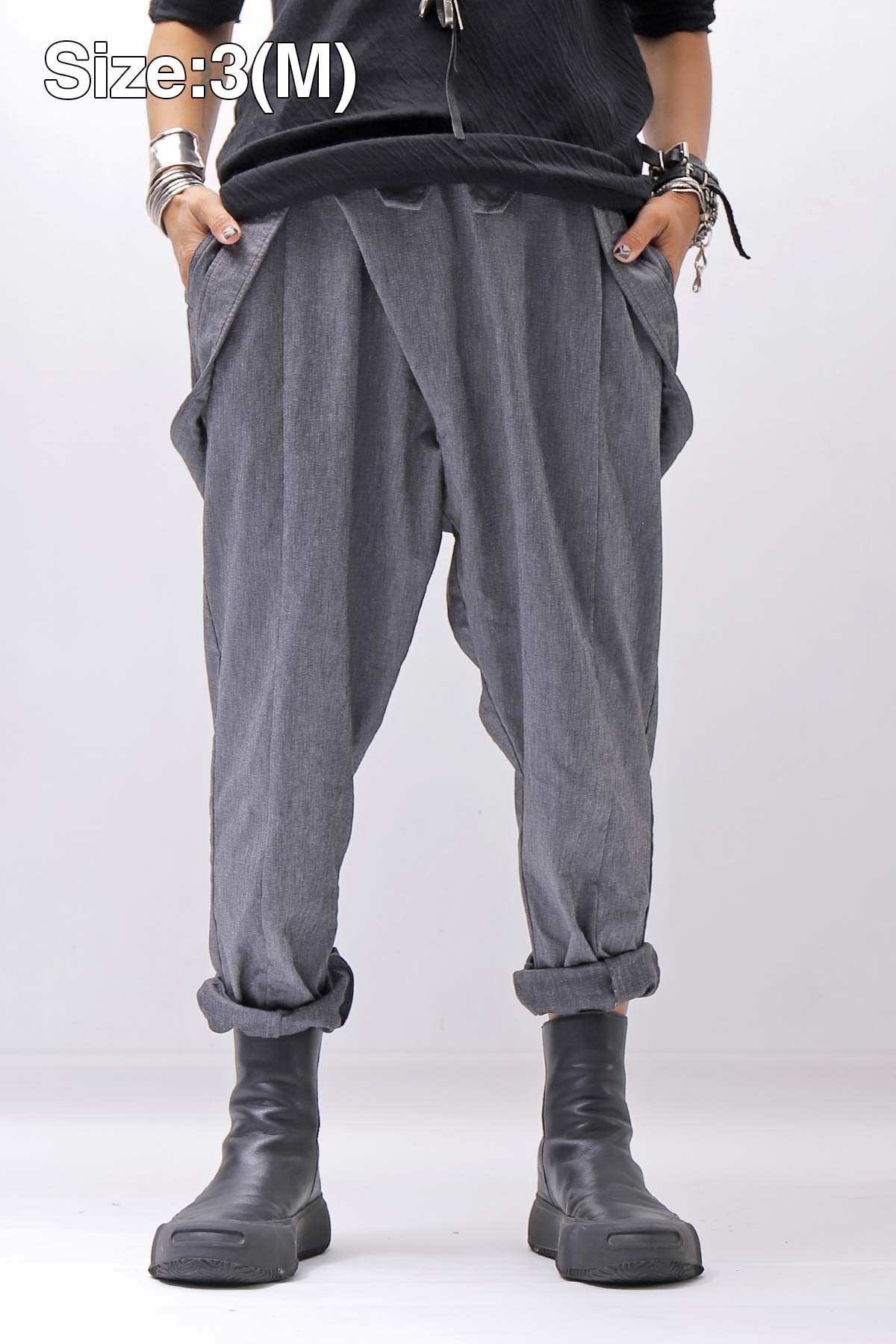 【bajra】 UNISEX FRONT FLAP STRETCH PANTS 161QP01_GREY