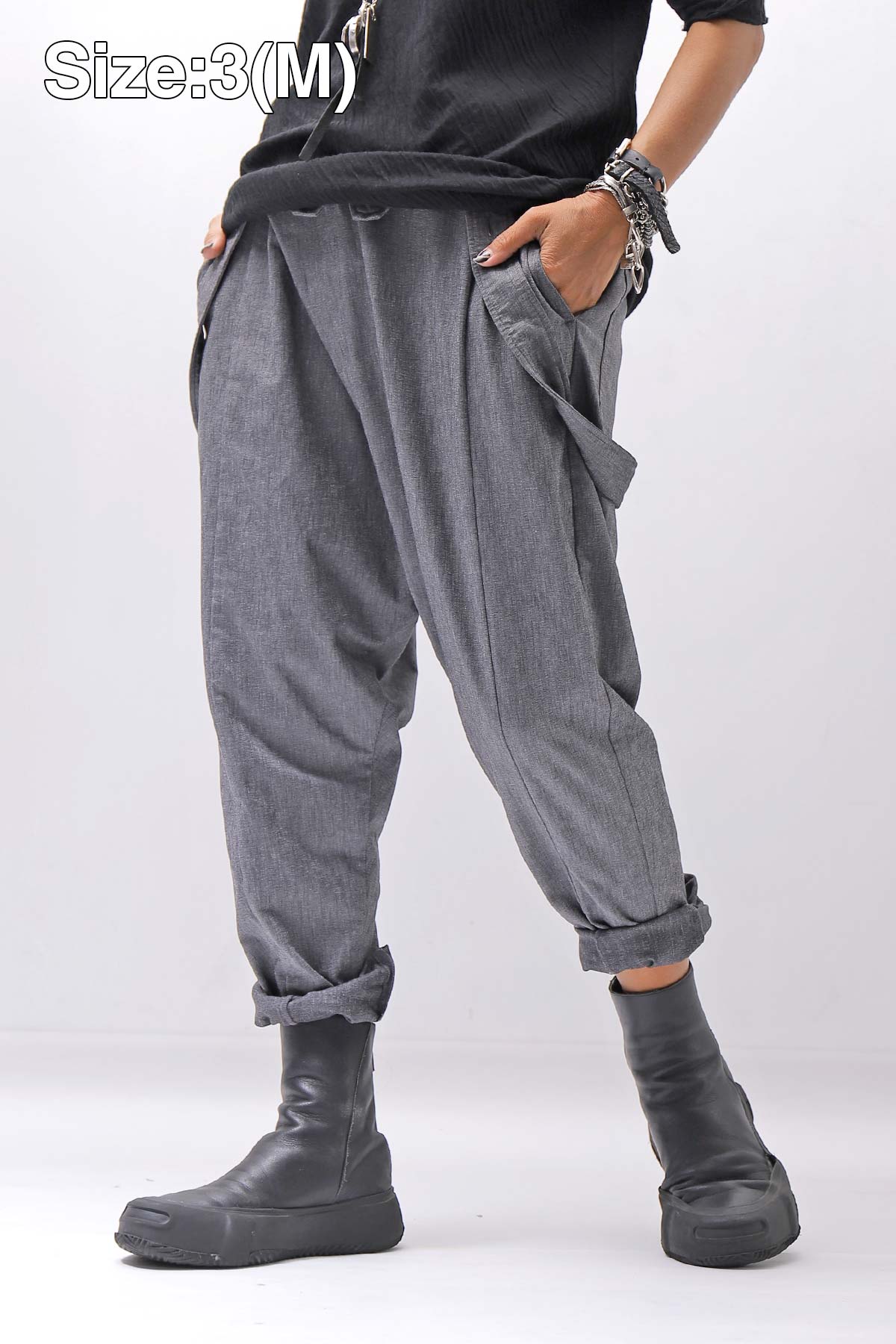 【bajra】 UNISEX FRONT FLAP STRETCH PANTS 161QP01_GREY