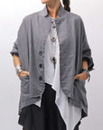 【bajra】 UNISEX STRETCH LIGHT SHIRT BLOUSON 161QB01LG/SH_GREY