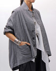 【bajra】 UNISEX STRETCH LIGHT SHIRT BLOUSON 161QB01LG/SH_GREY
