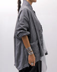 【bajra】 UNISEX STRETCH LIGHT SHIRT BLOUSON 161QB01LG/SH_GREY