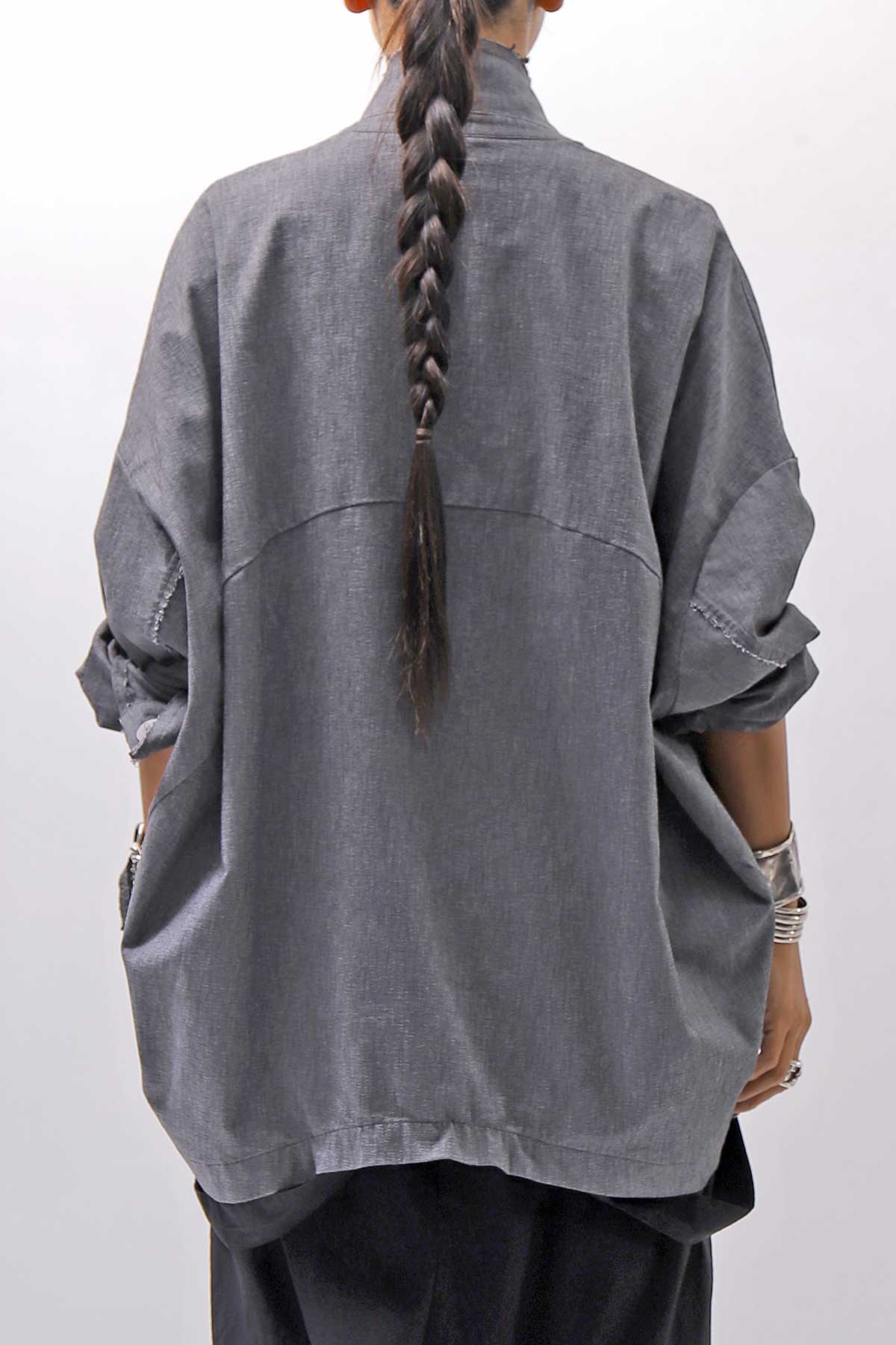 【bajra】 UNISEX STRETCH LIGHT SHIRT BLOUSON 161QB01LG/SH_GREY