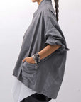 【bajra】 UNISEX STRETCH LIGHT SHIRT BLOUSON 161QB01LG/SH_GREY