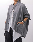【bajra】 UNISEX STRETCH LIGHT SHIRT BLOUSON 161QB01LG/SH_GREY