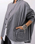 【bajra】 UNISEX STRETCH LIGHT SHIRT BLOUSON 161QB01LG/SH_GREY