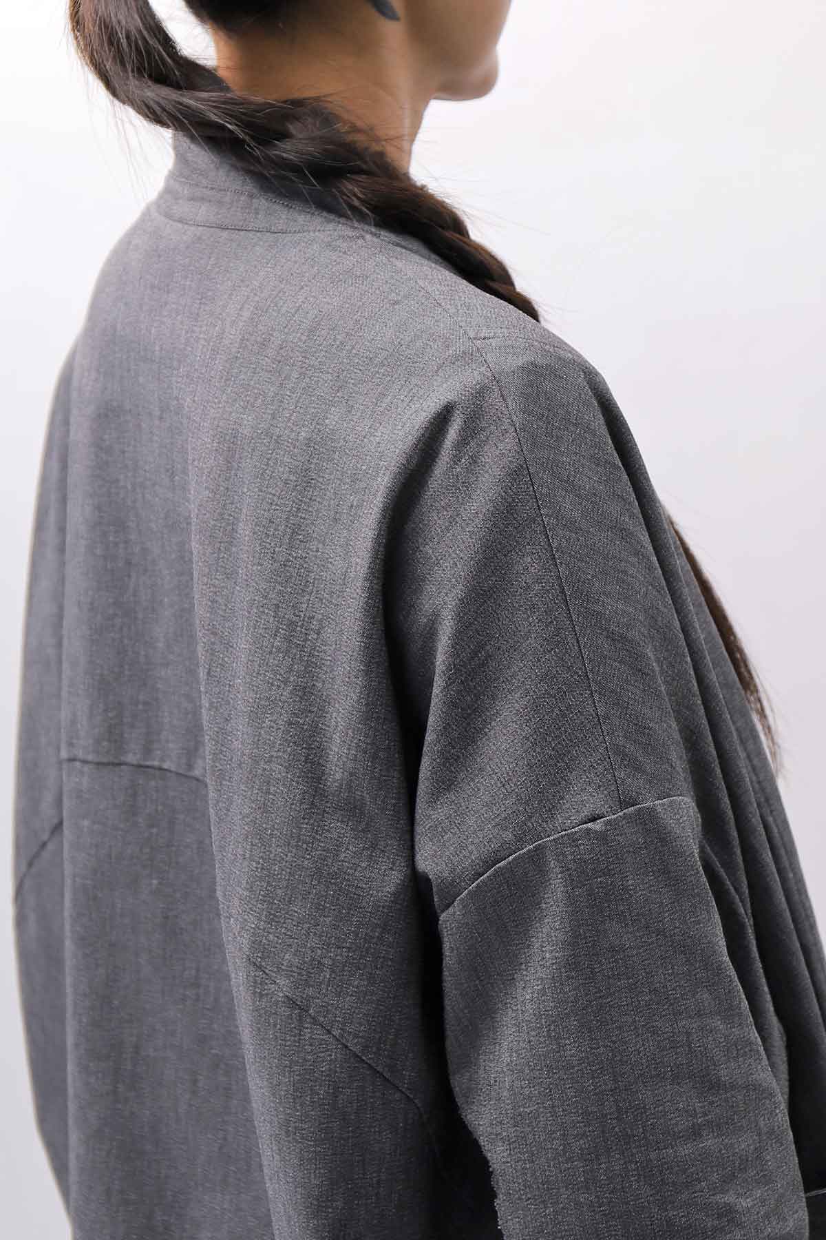 【bajra】 UNISEX STRETCH LIGHT SHIRT BLOUSON 161QB01LG/SH_GREY