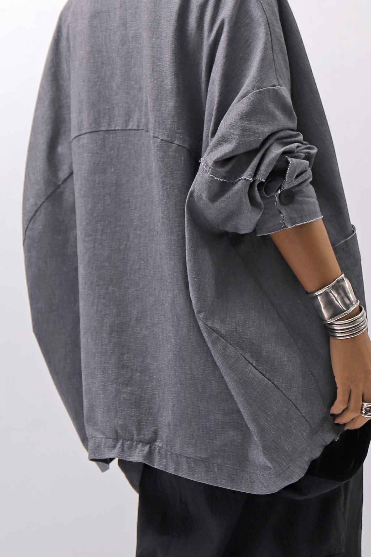 【bajra】 UNISEX STRETCH LIGHT SHIRT BLOUSON 161QB01LG/SH_GREY