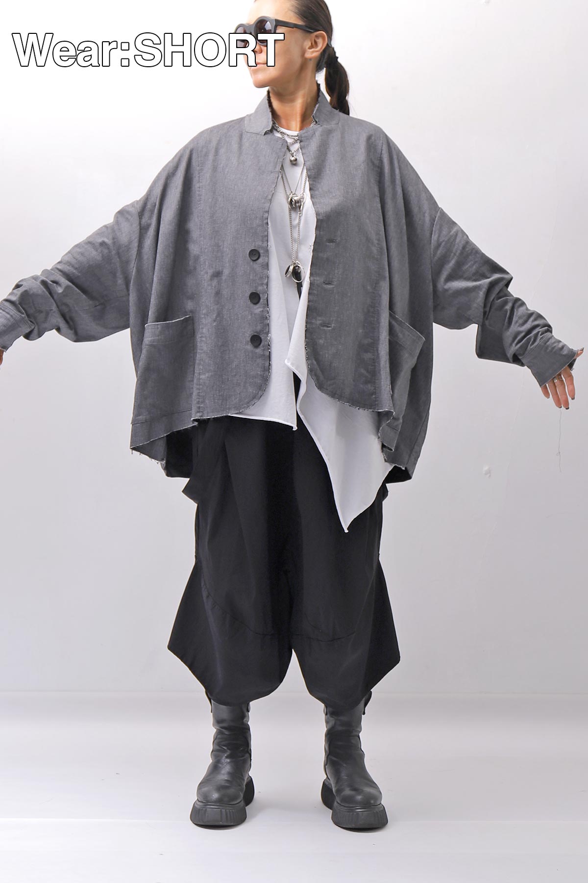 【bajra】 UNISEX STRETCH LIGHT SHIRT BLOUSON 161QB01LG/SH_GREY