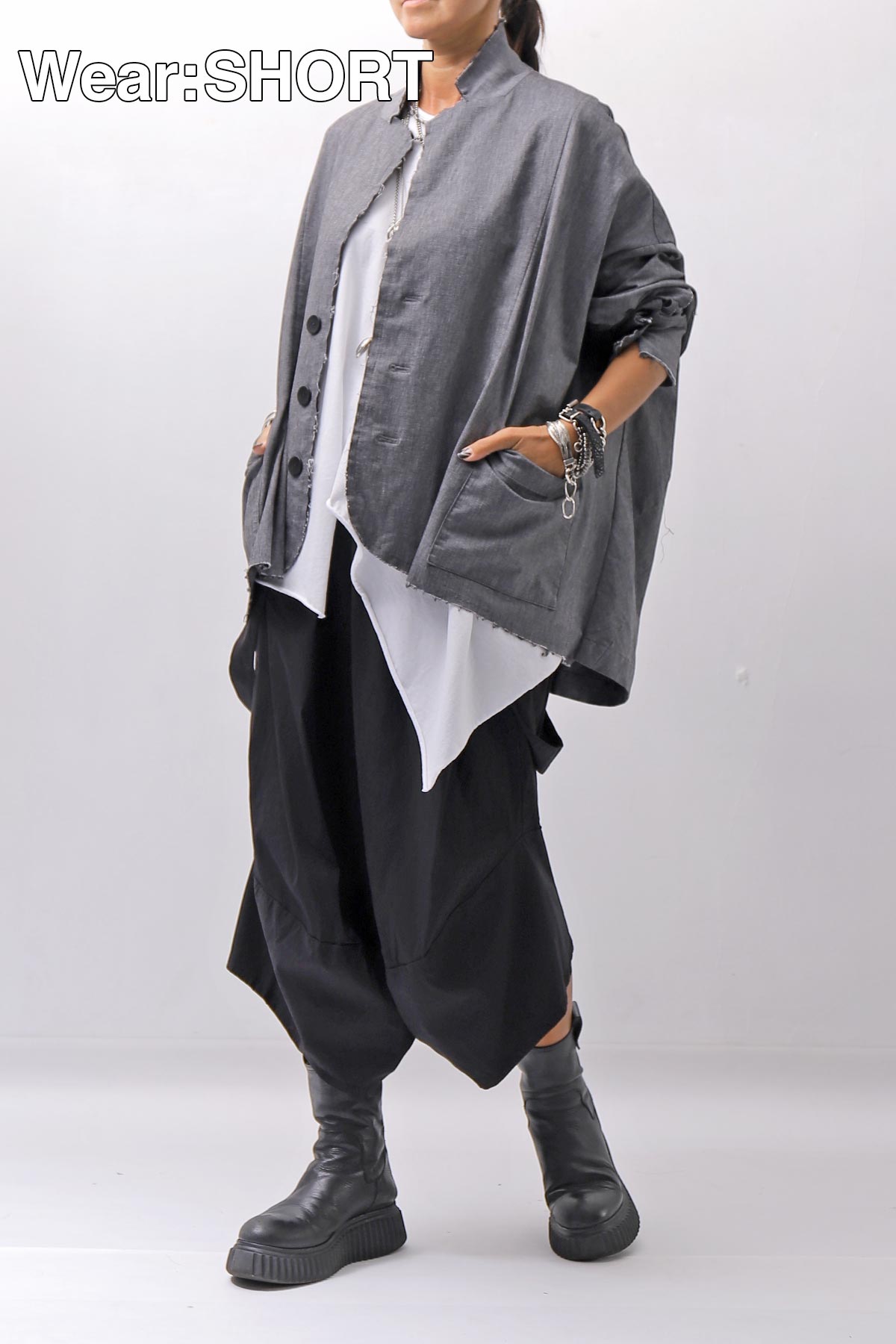 【bajra】 UNISEX STRETCH LIGHT SHIRT BLOUSON 161QB01LG/SH_GREY