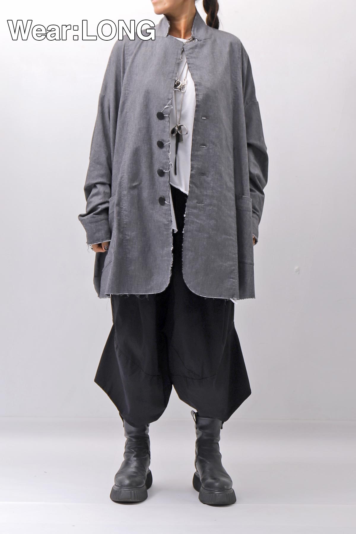 【bajra】 UNISEX STRETCH LIGHT SHIRT BLOUSON 161QB01LG/SH_GREY