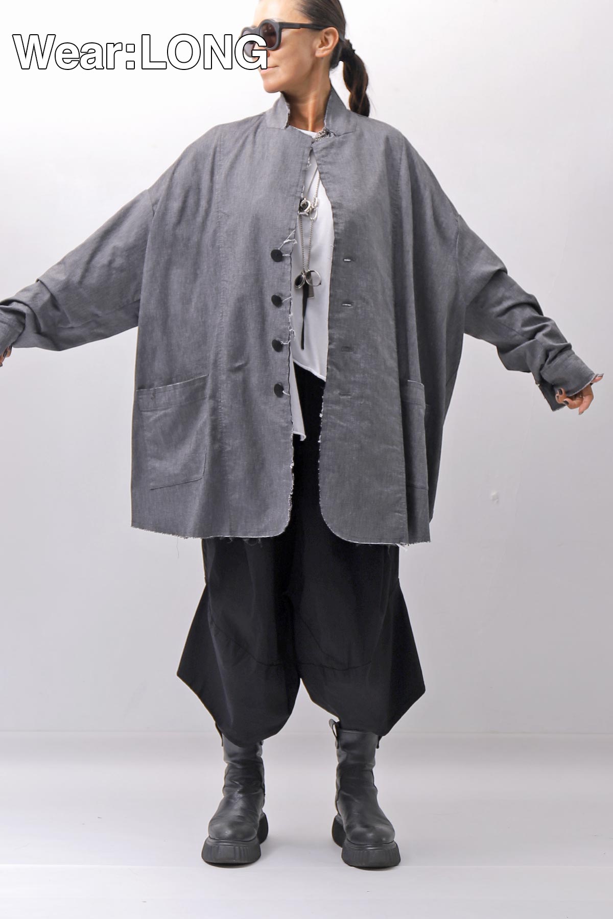 【bajra】 UNISEX STRETCH LIGHT SHIRT BLOUSON 161QB01LG/SH_GREY