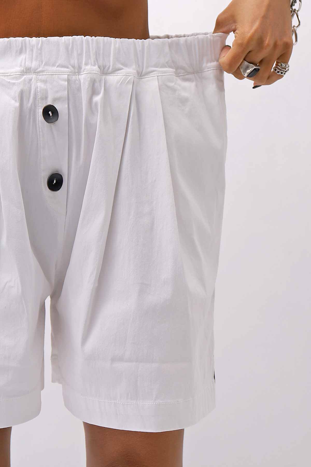 【Primordial is Primitive】 STRETCH SHORT PANTS 535AL_WHITE