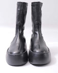 【AGL】 STRETCH LEATHER SNEAKER BOOTS VIBE STRETCH_BLACK