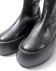 【AGL】 STRETCH LEATHER SNEAKER BOOTS VIBE STRETCH_BLACK