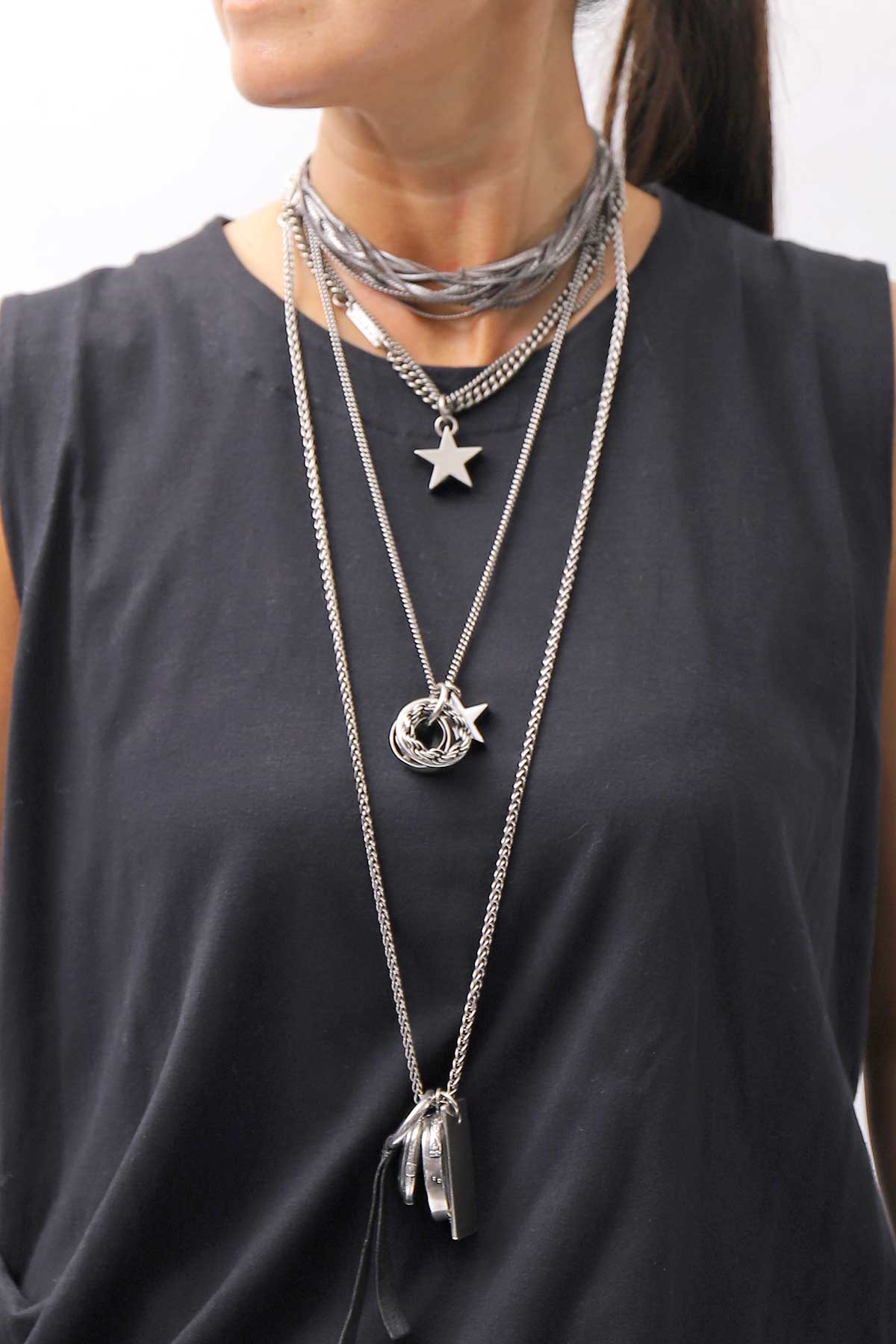 【GOTI】 STAR TOP DOUBLE CHAINS NECKLACE_STAR2