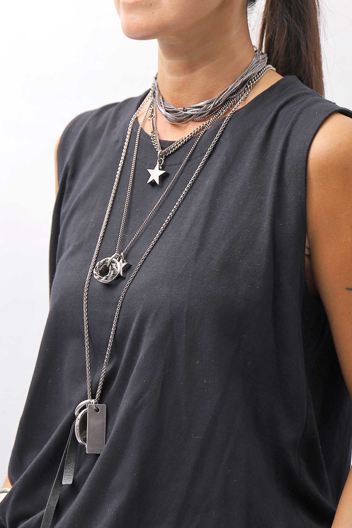 【GOTI】 STAR TOP DOUBLE CHAINS NECKLACE_STAR2