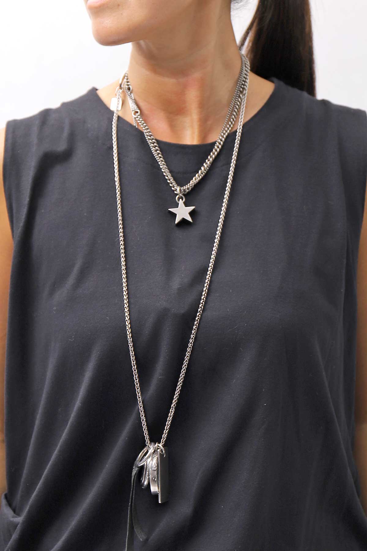 【GOTI】 STAR TOP DOUBLE CHAINS NECKLACE_STAR2
