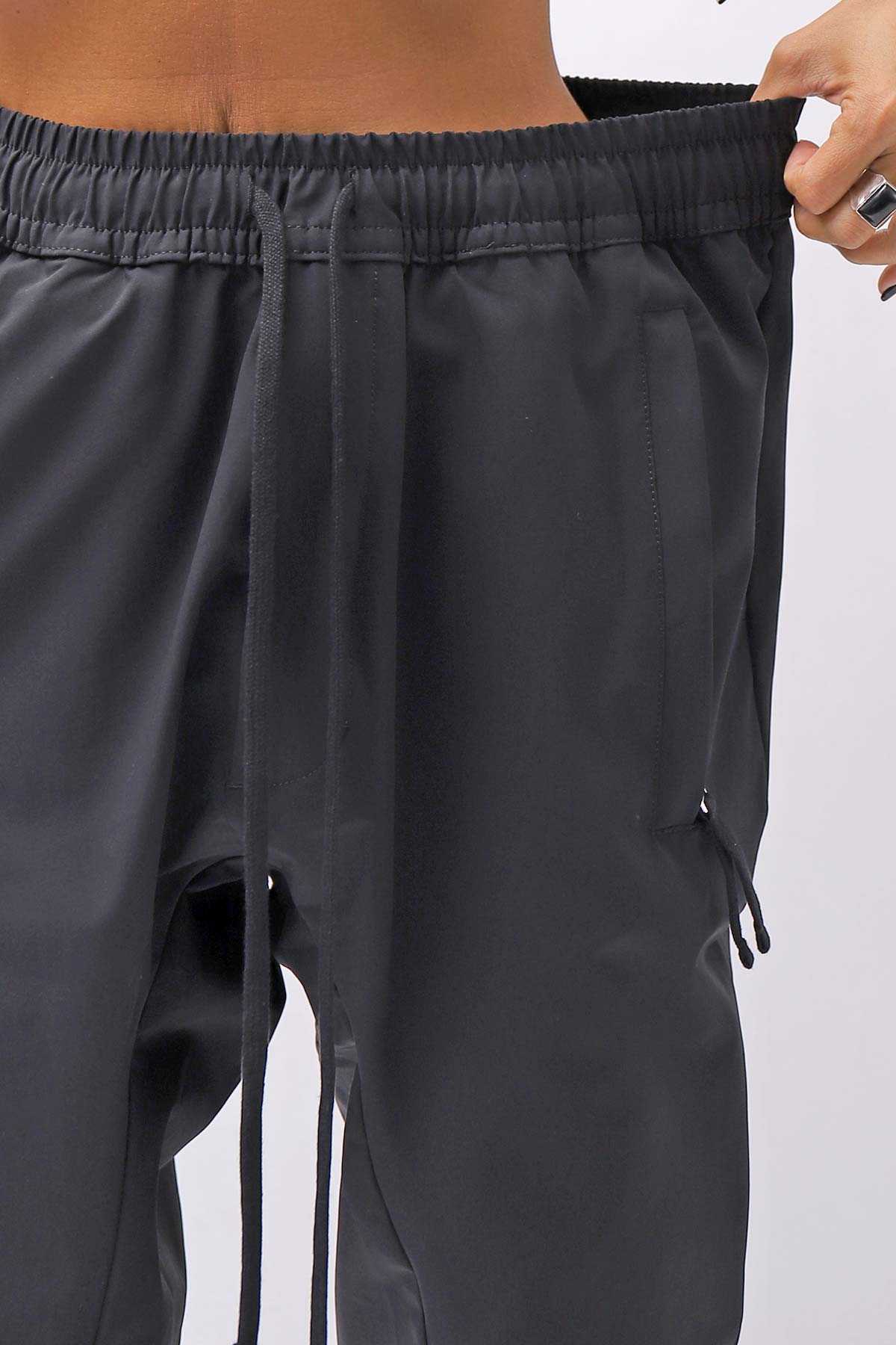 【thom/krom】 UNISEX LIGHT NYLON STRETCH PANTS MP56_BLACK