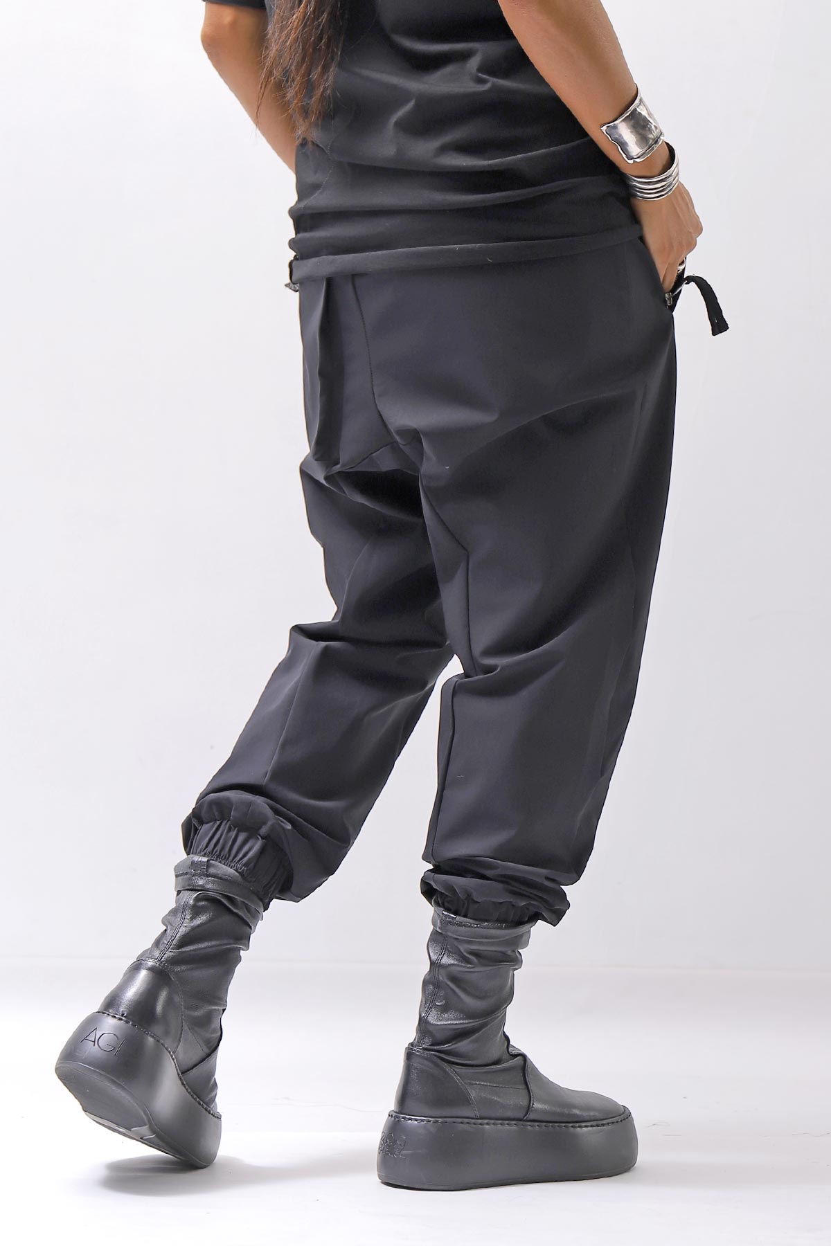【thom/krom】 UNISEX LIGHT NYLON STRETCH PANTS MP56_BLACK